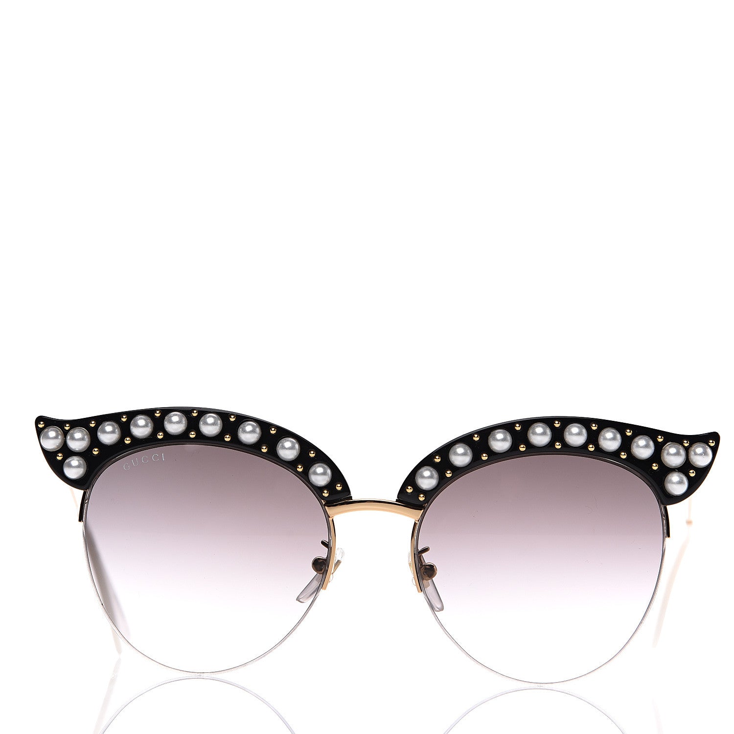 Gucci Pearl Cat Eye Sunglasses GG0212S Black 2 of 7
