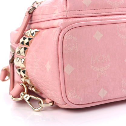 MCM Visetos Side Stud X-Mini Stark Bebe Boo Backpack Soft Pink 9 of 18