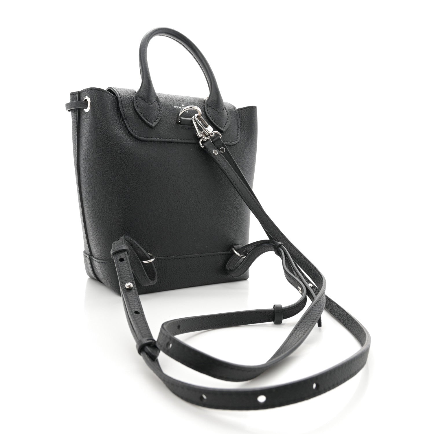 Louis Vuitton Calfskin Lockme Mini Backpack Black 3 of 11