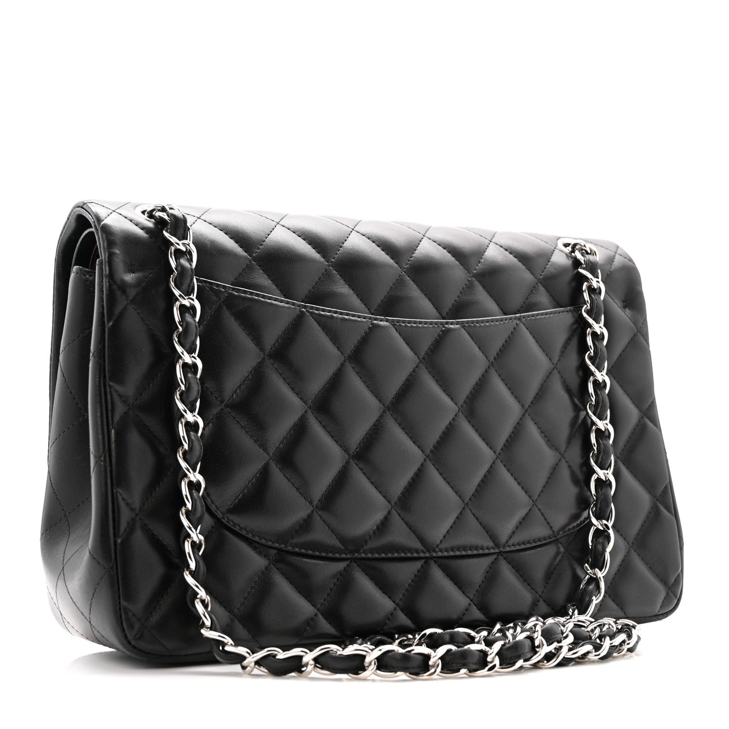 Chanel Lambskin Quilted Jumbo Double Flap Black 3 of 14