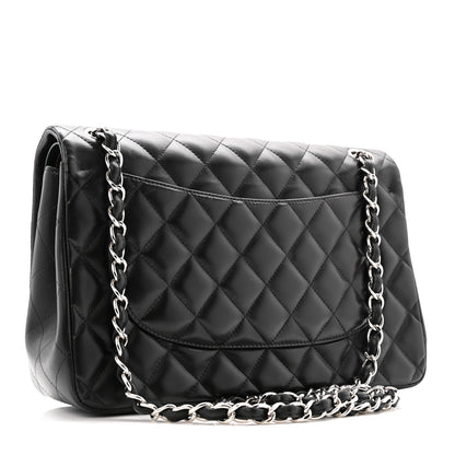 Chanel Lambskin Quilted Jumbo Double Flap Black 3 of 14