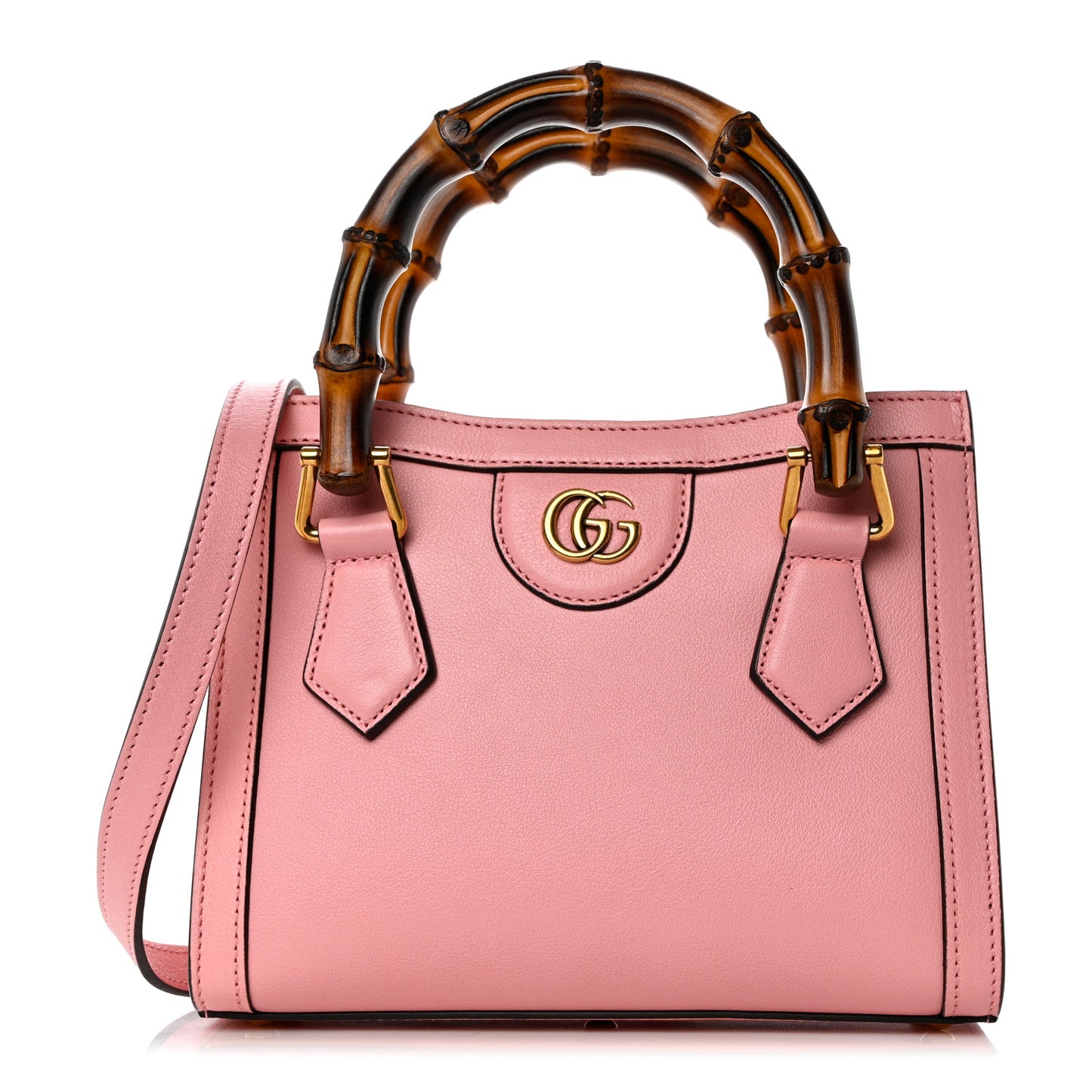 Wonka Grain Calfskin Mini Diana Tote Bag Wild Rose Fuxia Fluo