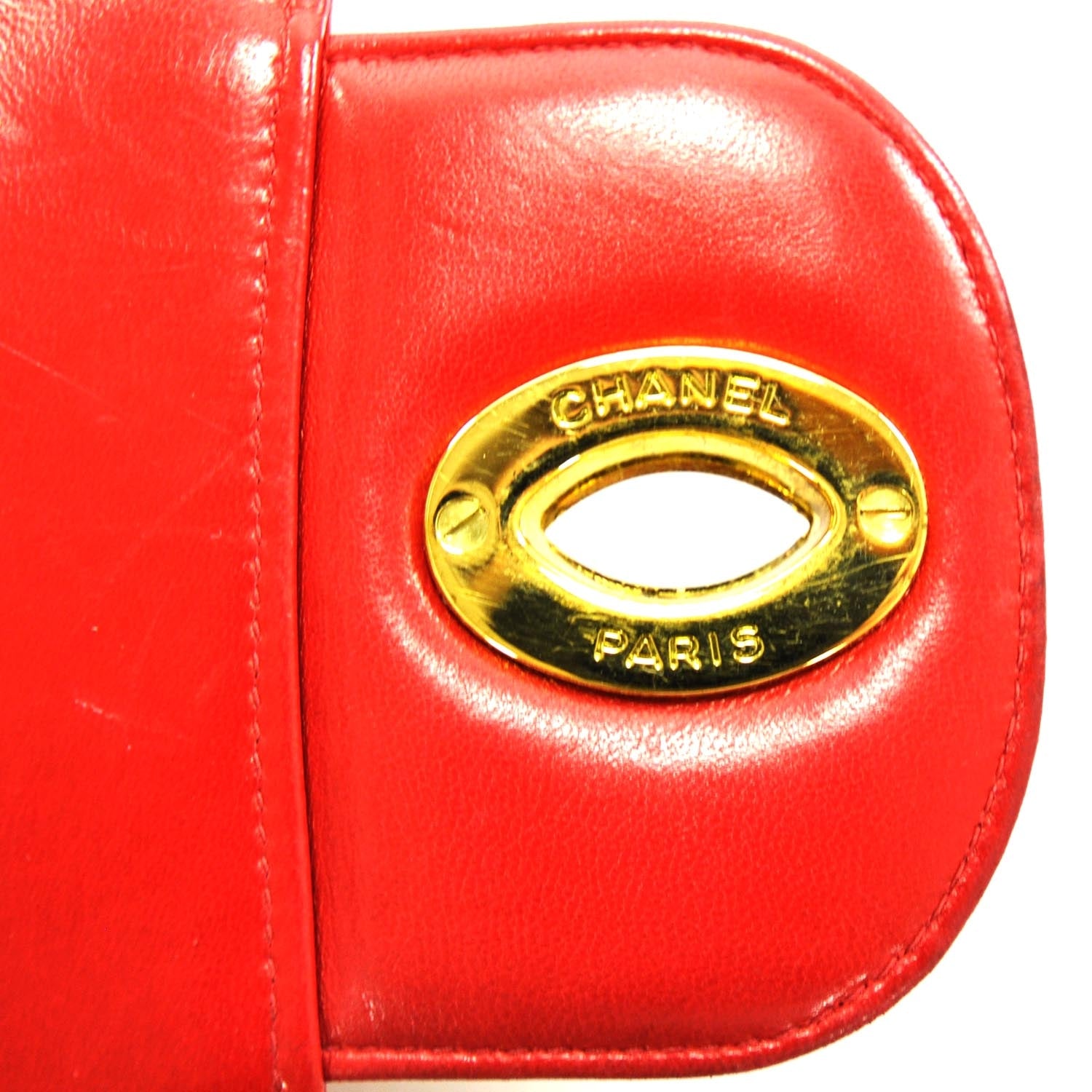Chanel Lambskin Vertical Quilt Jumbo Flap Red 9 of 11