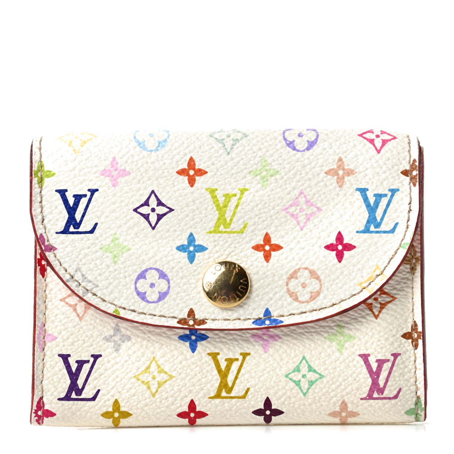 Louis Vuitton Monogram Multicolor Business Card Holder White Litchi 1 of 6