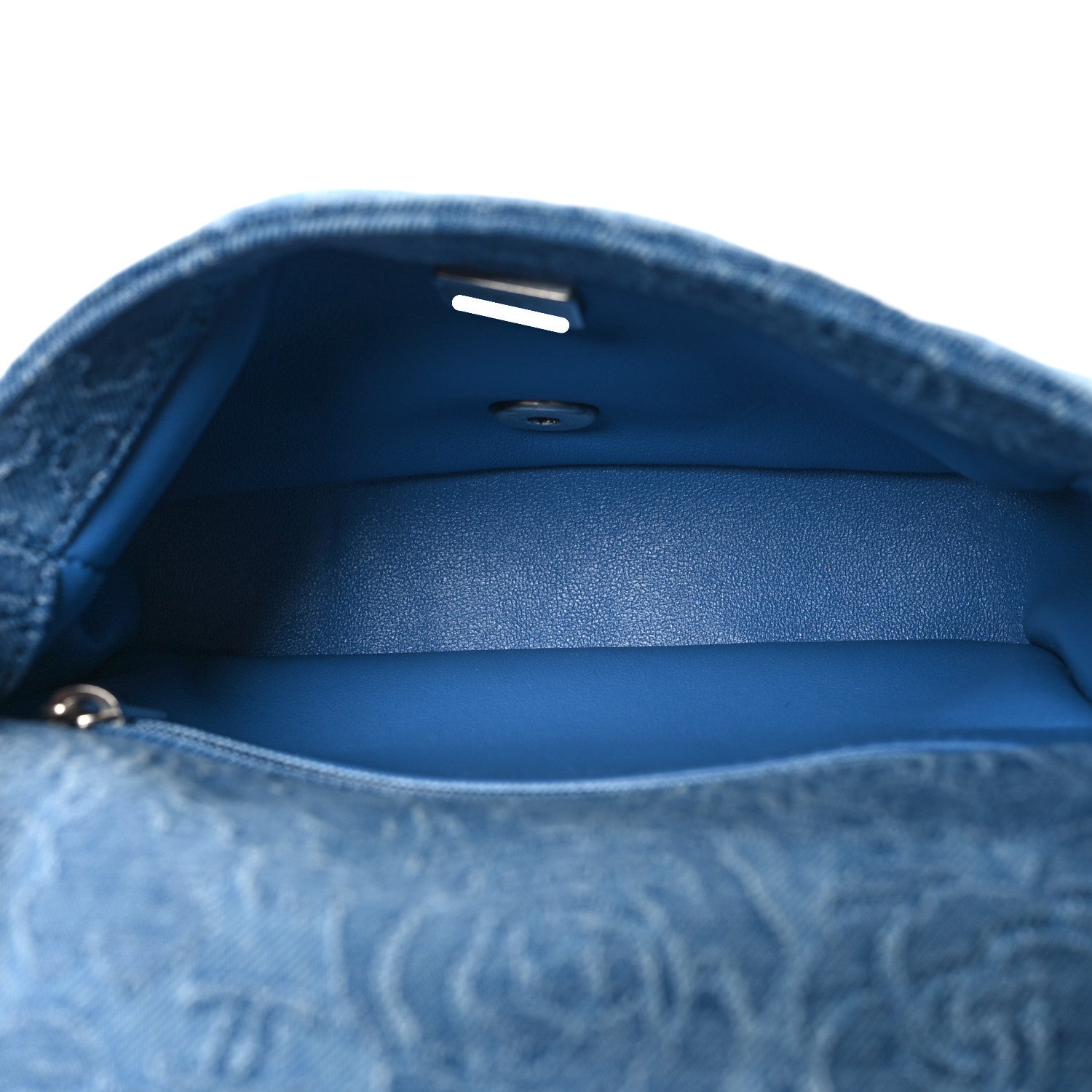 Chanel Denim Quilted Camellia Sweetheart Mini Flap Blue 5 of 11