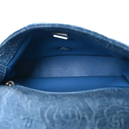 Chanel Denim Quilted Camellia Sweetheart Mini Flap Blue 5 of 11