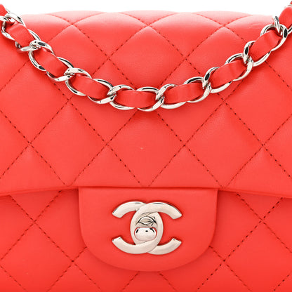 Chanel Lambskin Quilted Mini Rectangular Flap Coral 8 of 10