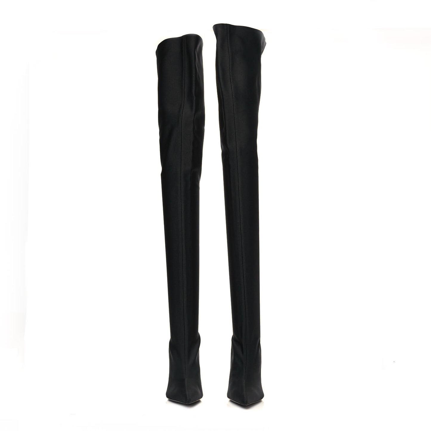 Spandex Pointed Toe Knife Thigh High Boots 38 Black