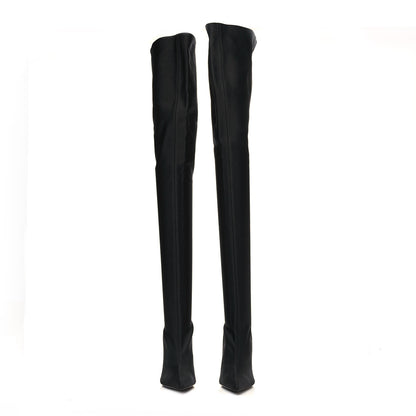 Balenciaga Spandex Pointed Toe Knife Thigh High Boots 38 Black 2 of 7