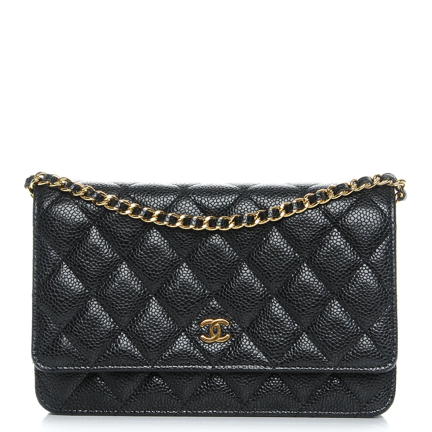 Caviar Quilted Wallet On Chain WOC Black