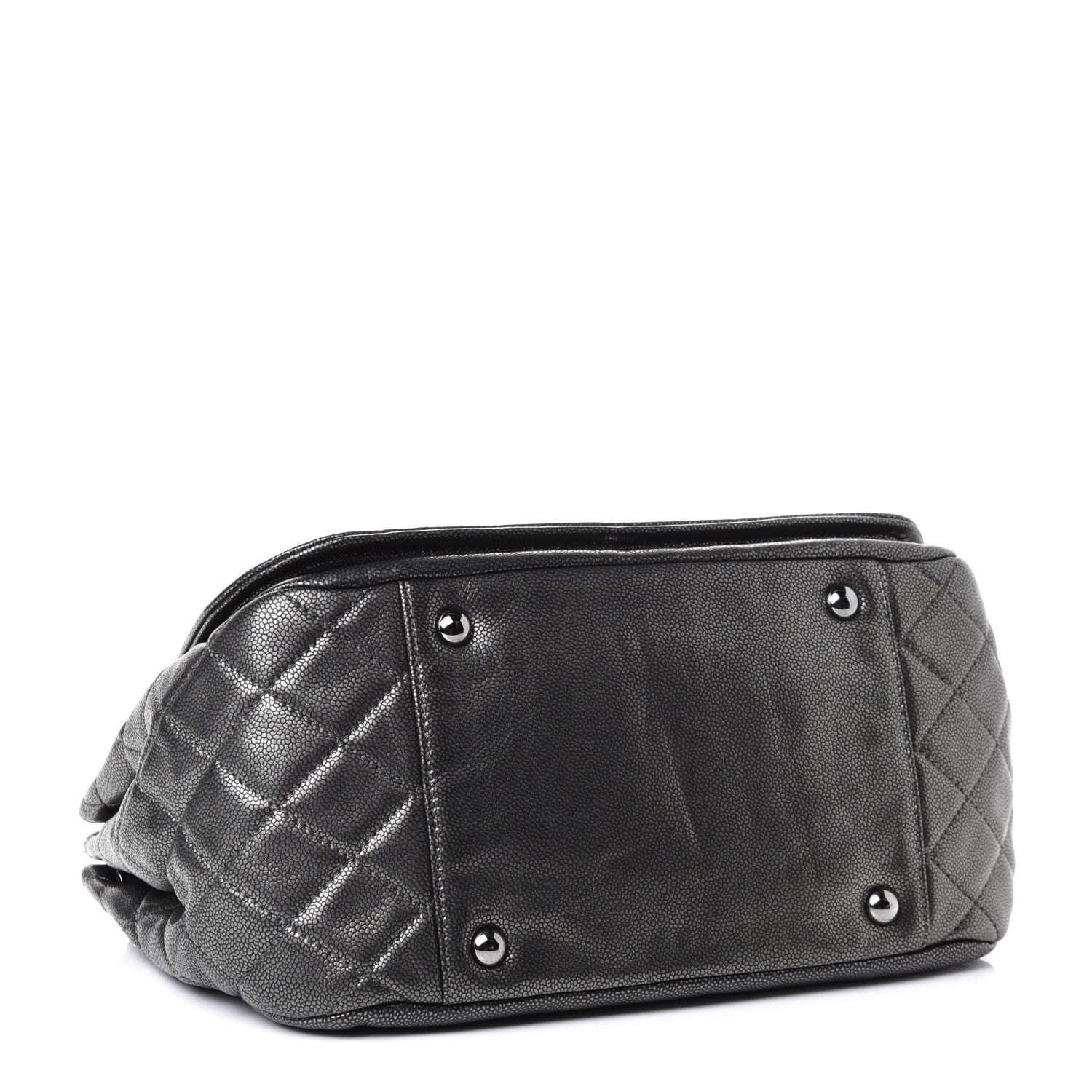 Chanel Metallic Caviar Timeless CC Accordion Flap Dark Silver 3 of 4