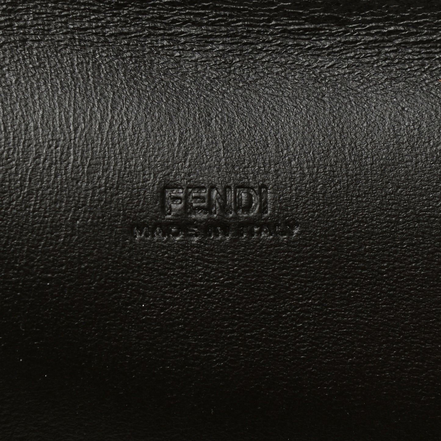 Vitello Soft F is Fendi Bi-Color FF 1974 Embossed Envelope Pouch Maya Black