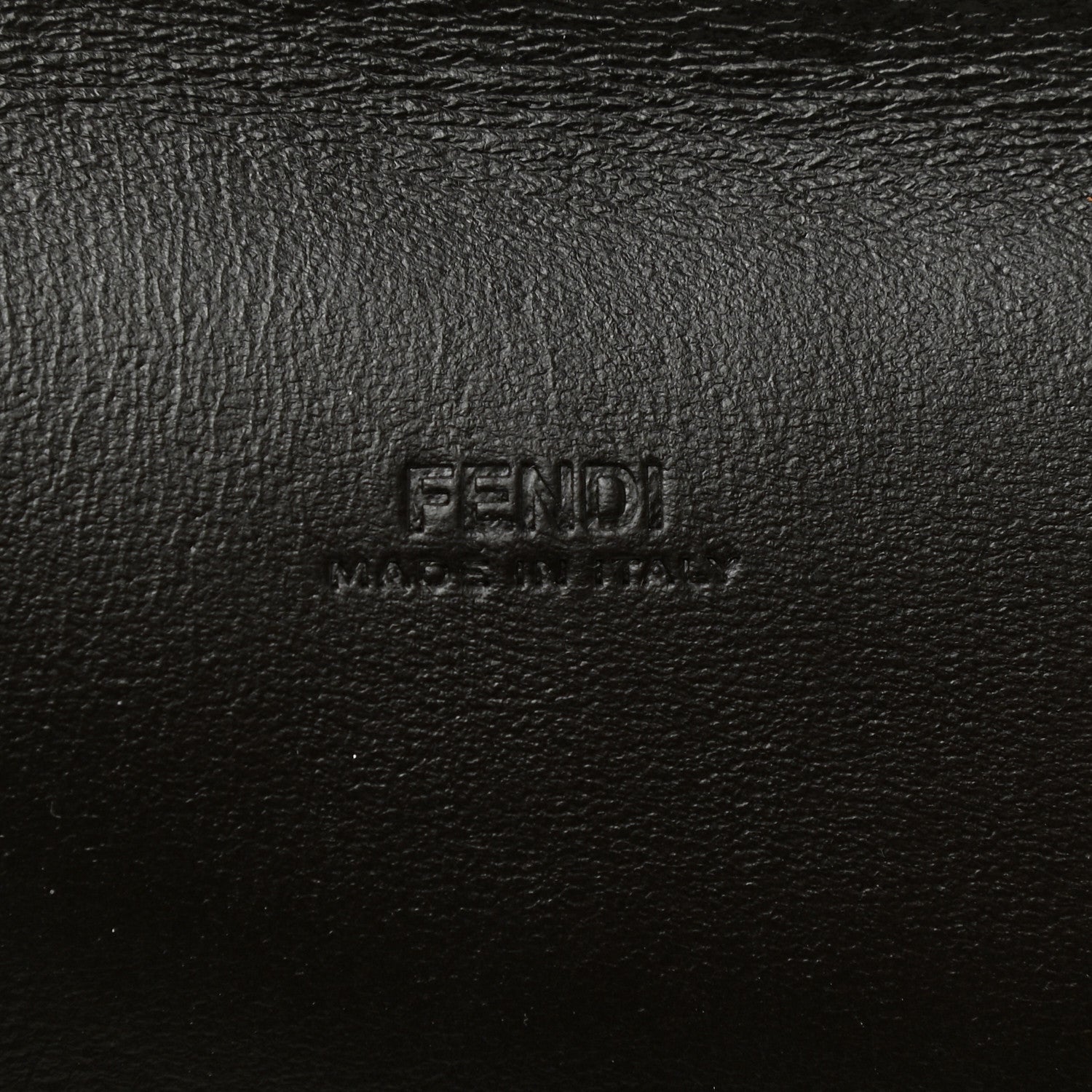 Fendi Vitello Soft F is Fendi Bi-Color FF 1974 Embossed Envelope Pouch Maya Black 6 of 8