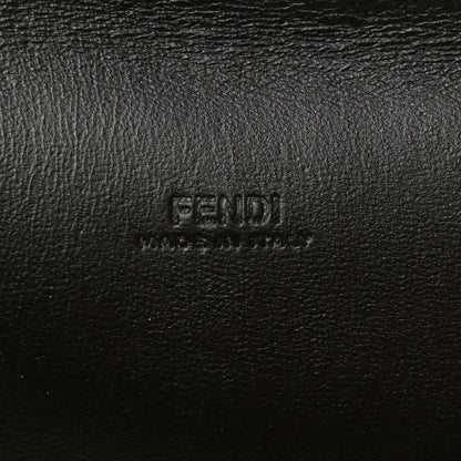 Fendi Vitello Soft F is Fendi Bi-Color FF 1974 Embossed Envelope Pouch Maya Black 6 of 8