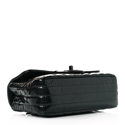 Chanel Patent Metallic Crumpled Calfskin Chevron Quilted Mini Rectangular Flap So Black 3 of 8