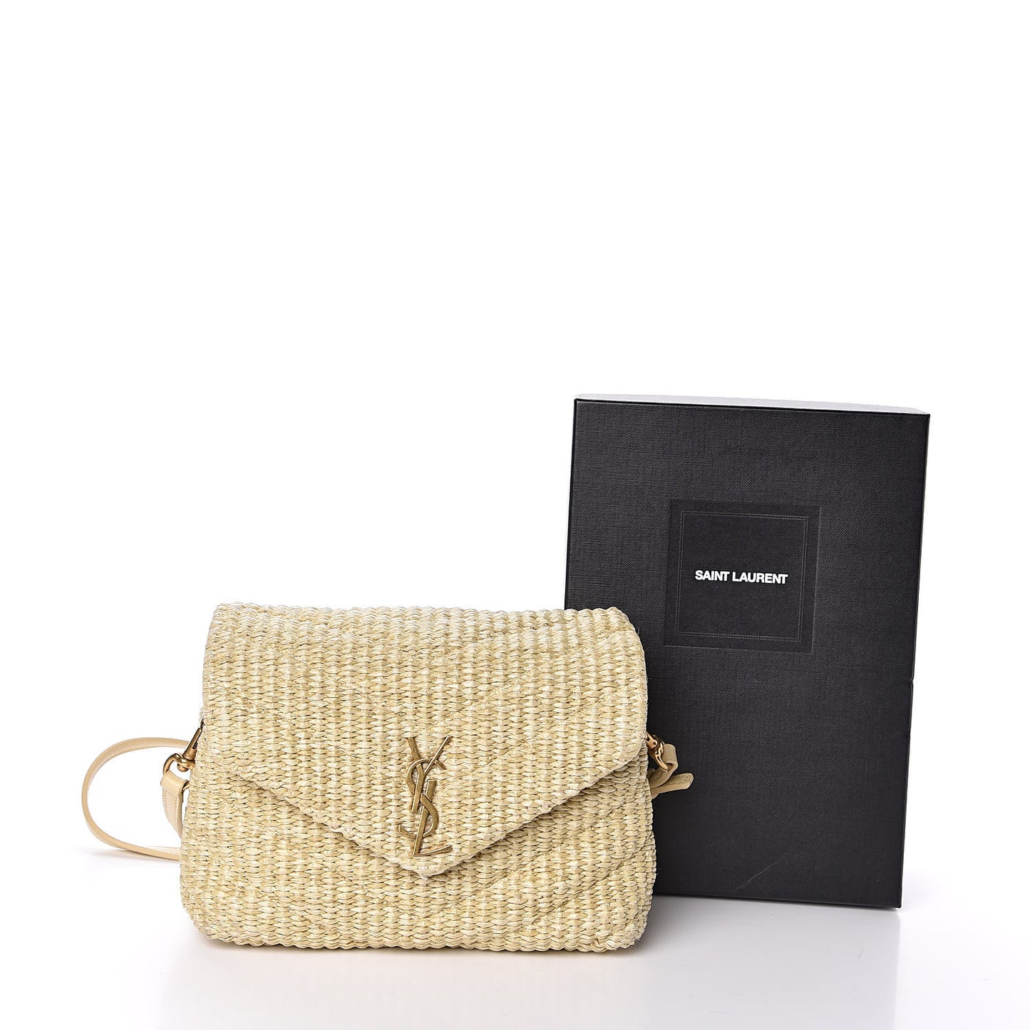 Raffia Monogram Toy Loulou Chain Satchel Naturale