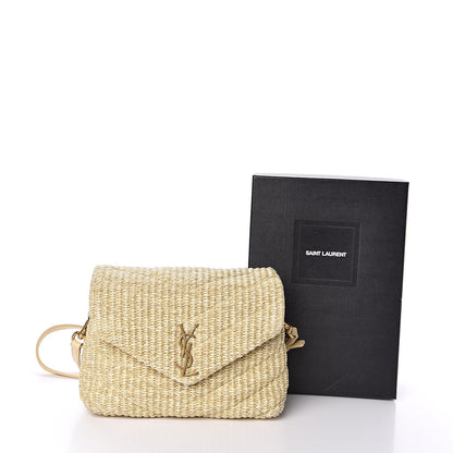 Saint Laurent Raffia Monogram Toy Loulou Chain Satchel Naturale 15 of 15