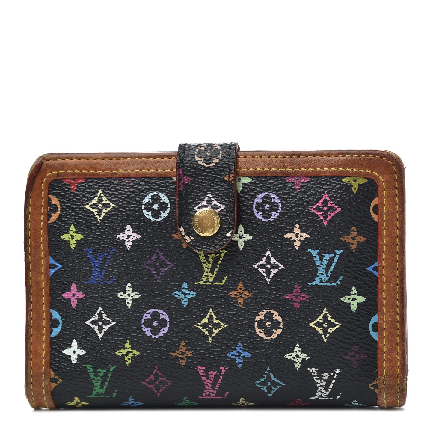 Monogram Multicolor French Purse Wallet Black