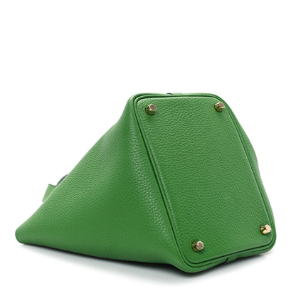 Hermes Taurillon Clemence Picotin Lock 18 PM Vert Yucca 4 of 13