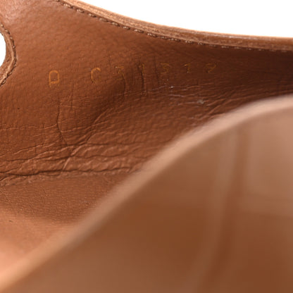 Chanel Calfskin Crocodile Embossed Patent Cap Toe CC Slingback Pumps 38.5 Brown Black 10 of 12
