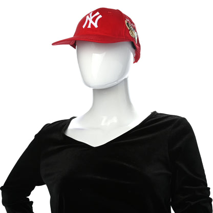Gucci X MLB Cotton NY Yankees Baseball Hat 57-61 Red 2 of 10