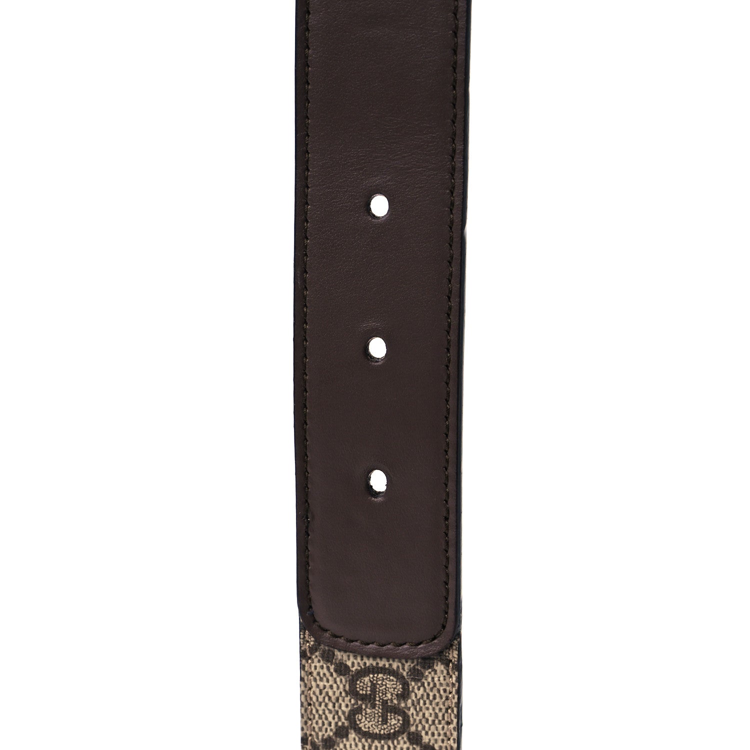 Gucci GG Supreme Monogram Matte Plutone Calfskin Double G 30mm Belt 85 34 Beige Ebony New Acero 5 of 10