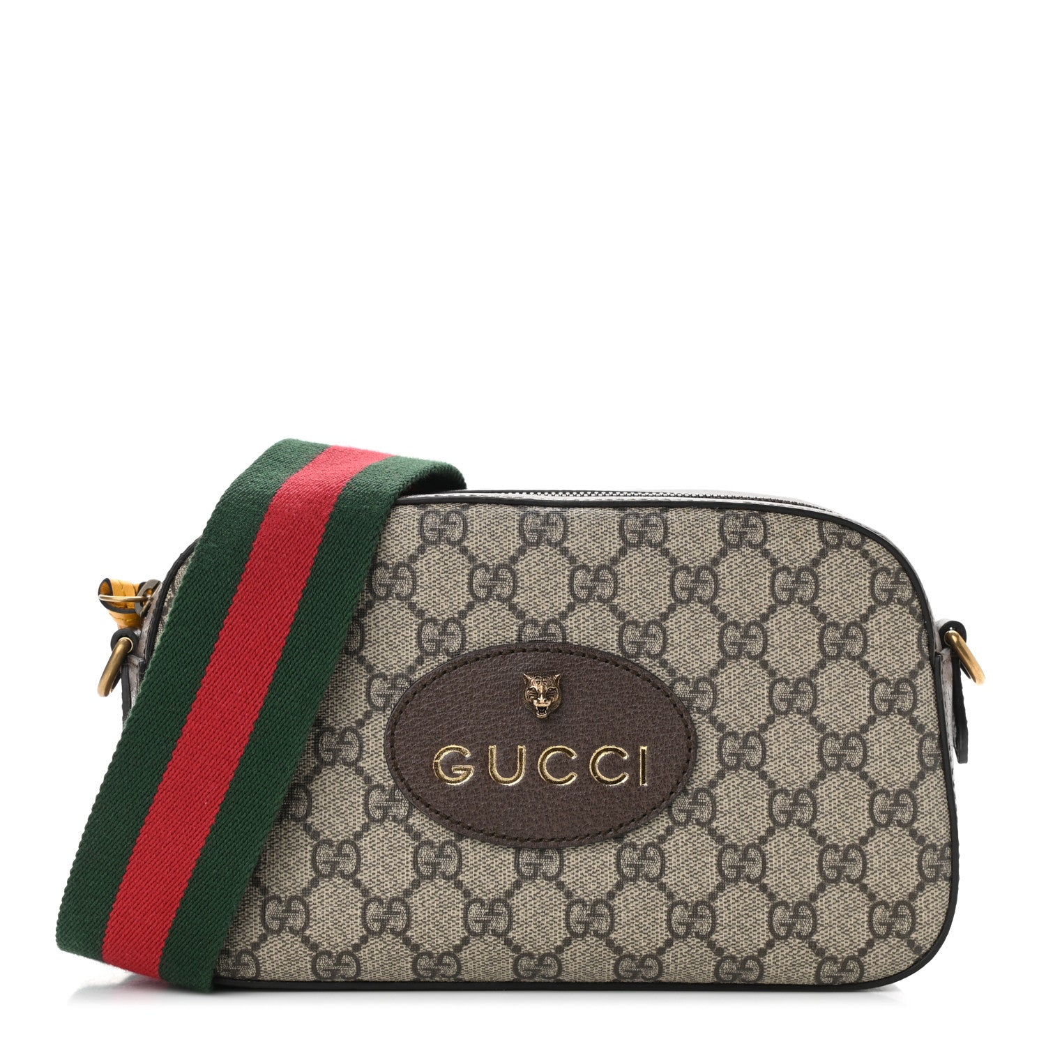Gucci GG Supreme Monogram Web Neo Vintage Shoulder Bag Beige New Acero Crop 1 of 10