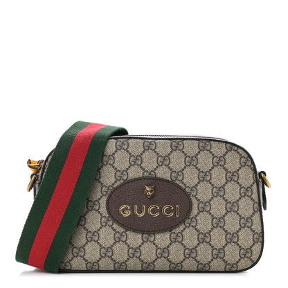 Gucci GG Supreme Monogram Web Neo Vintage Shoulder Bag Beige New Acero Crop 1 of 10