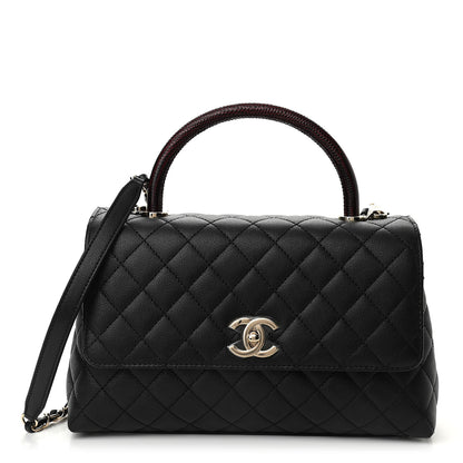 Chanel Caviar Lizard Quilted Small Coco Handle Flap Black 1 of 11