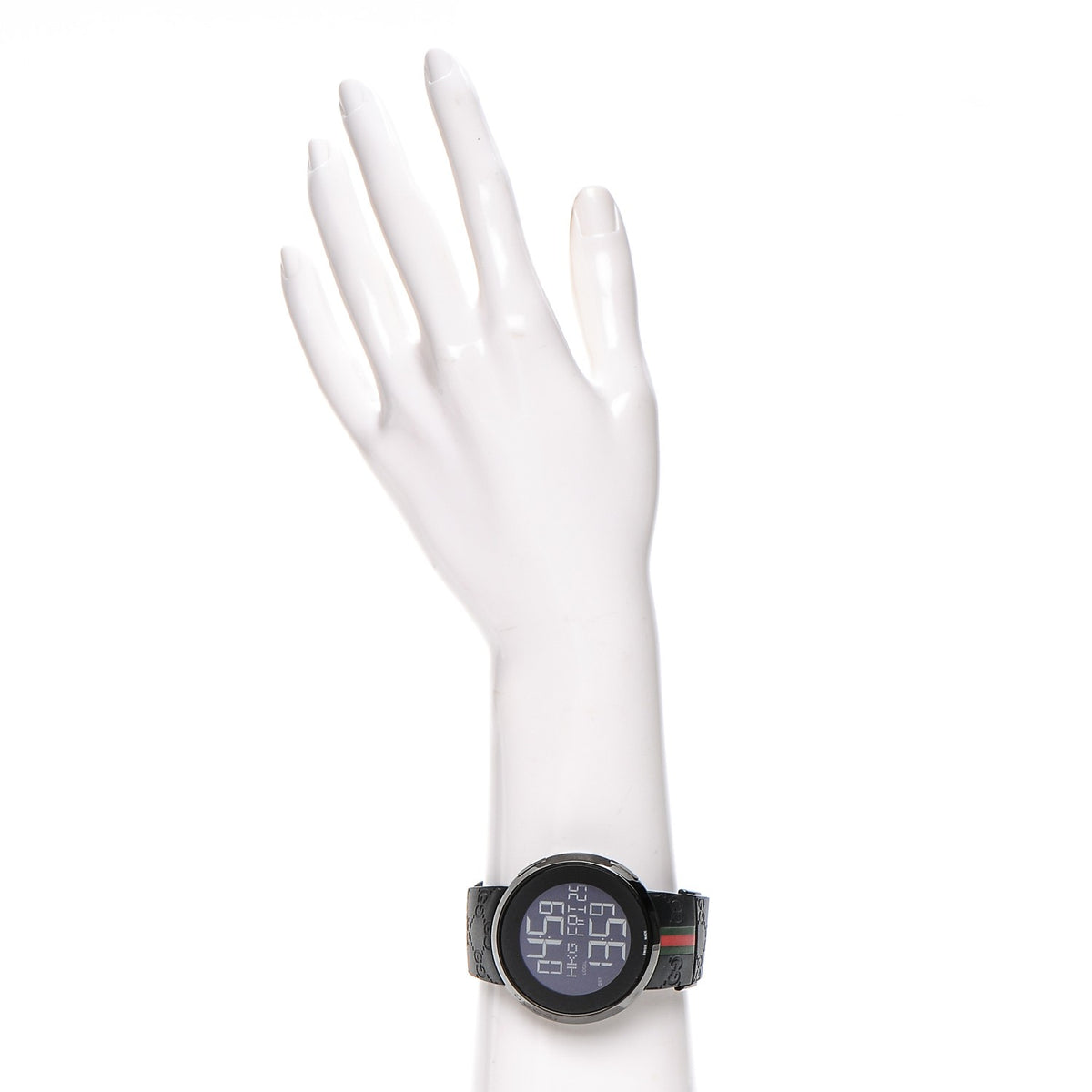 Stainless Steel Rubber 45mm Digital I-Gucci Web Watch Black