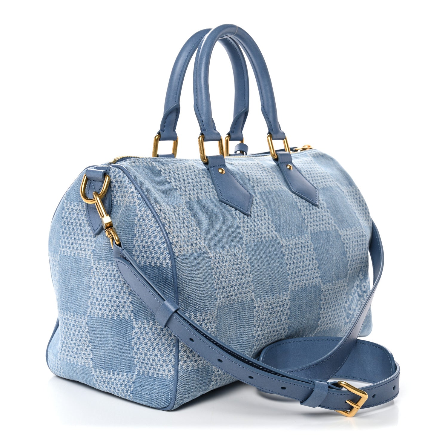 Louis Vuitton Damier Denim 3D Speedy Bandouliere 30 Denim Blue 3 of 10