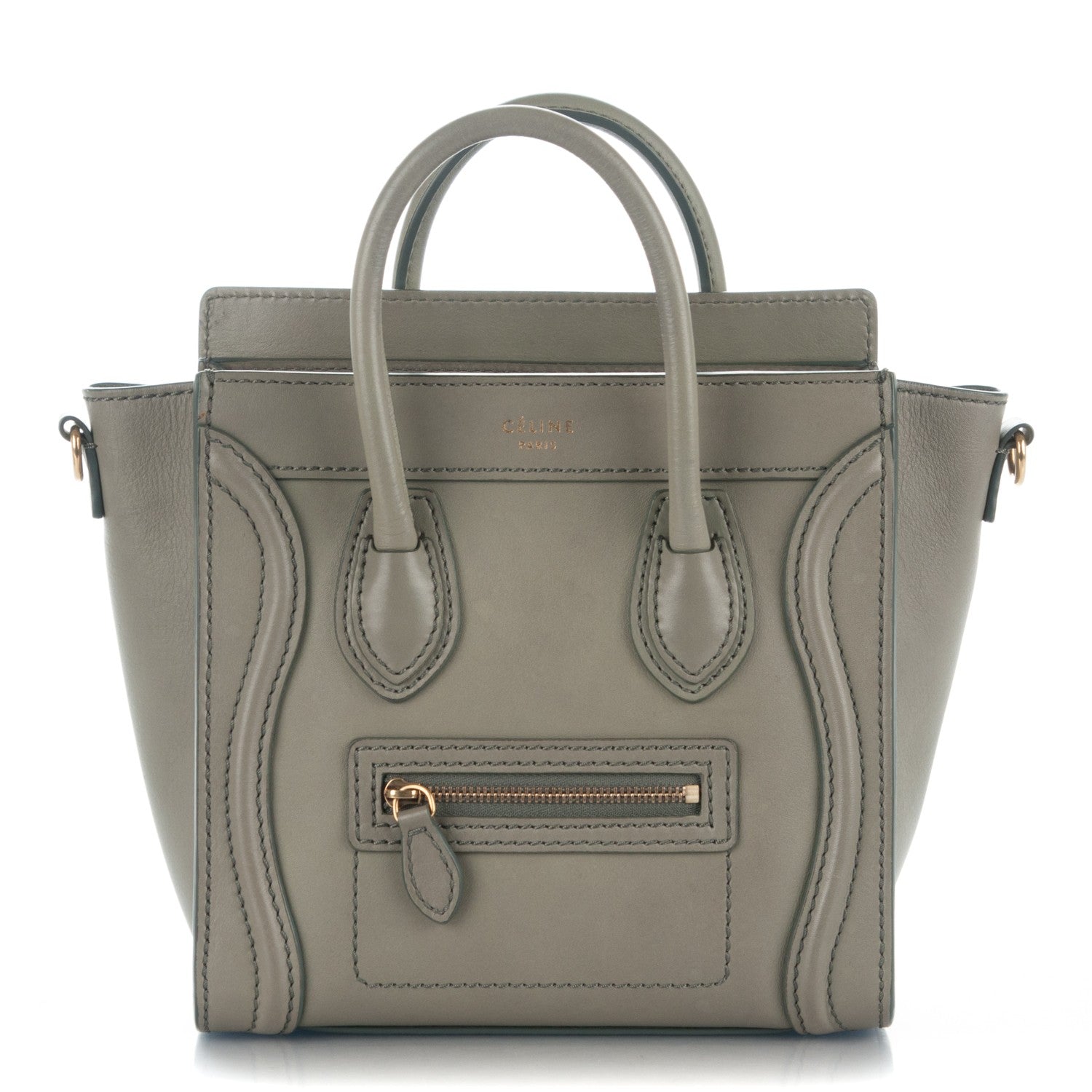 Celine Smooth Calfskin Nano Luggage Taupe 1 of 6