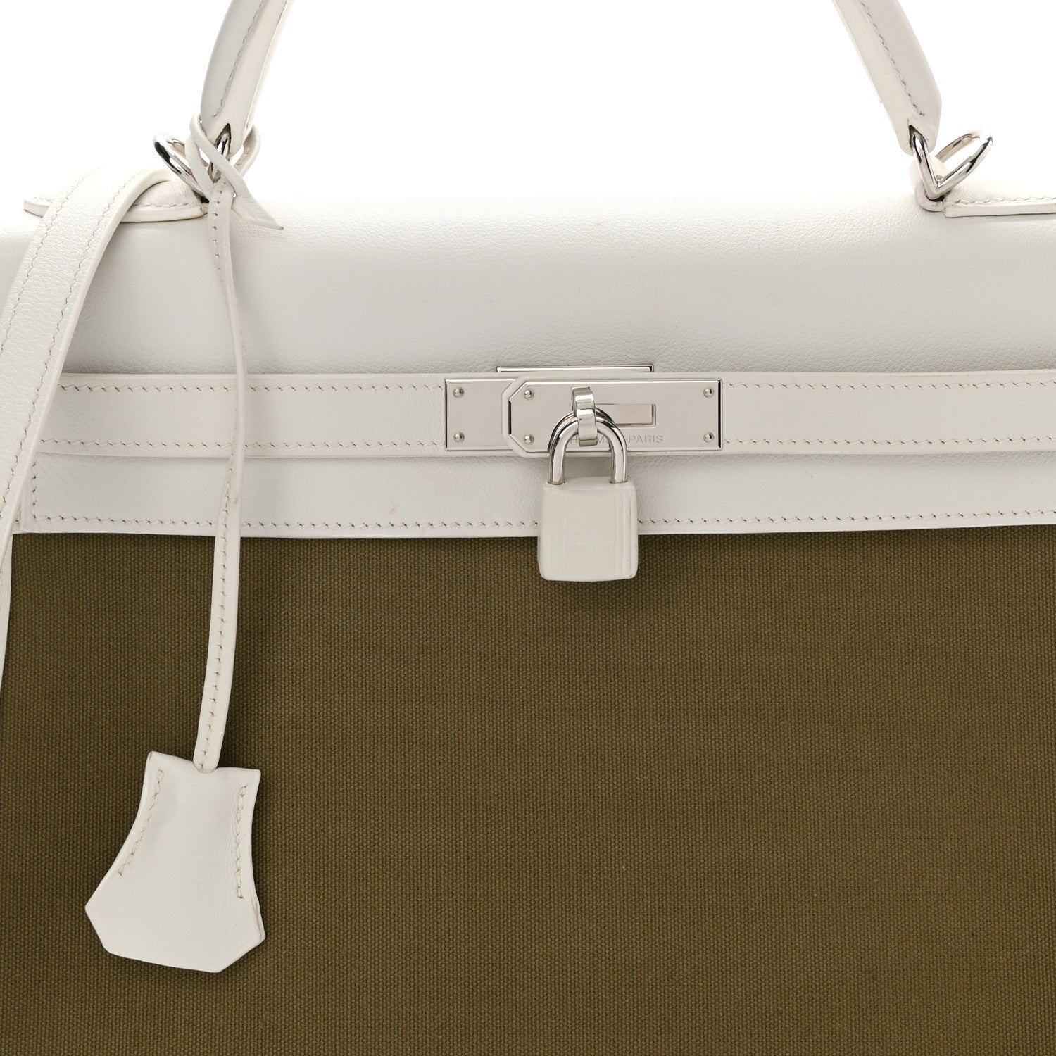 Hermes Toile Swift Kelly Retourne 32 White 6 of 12