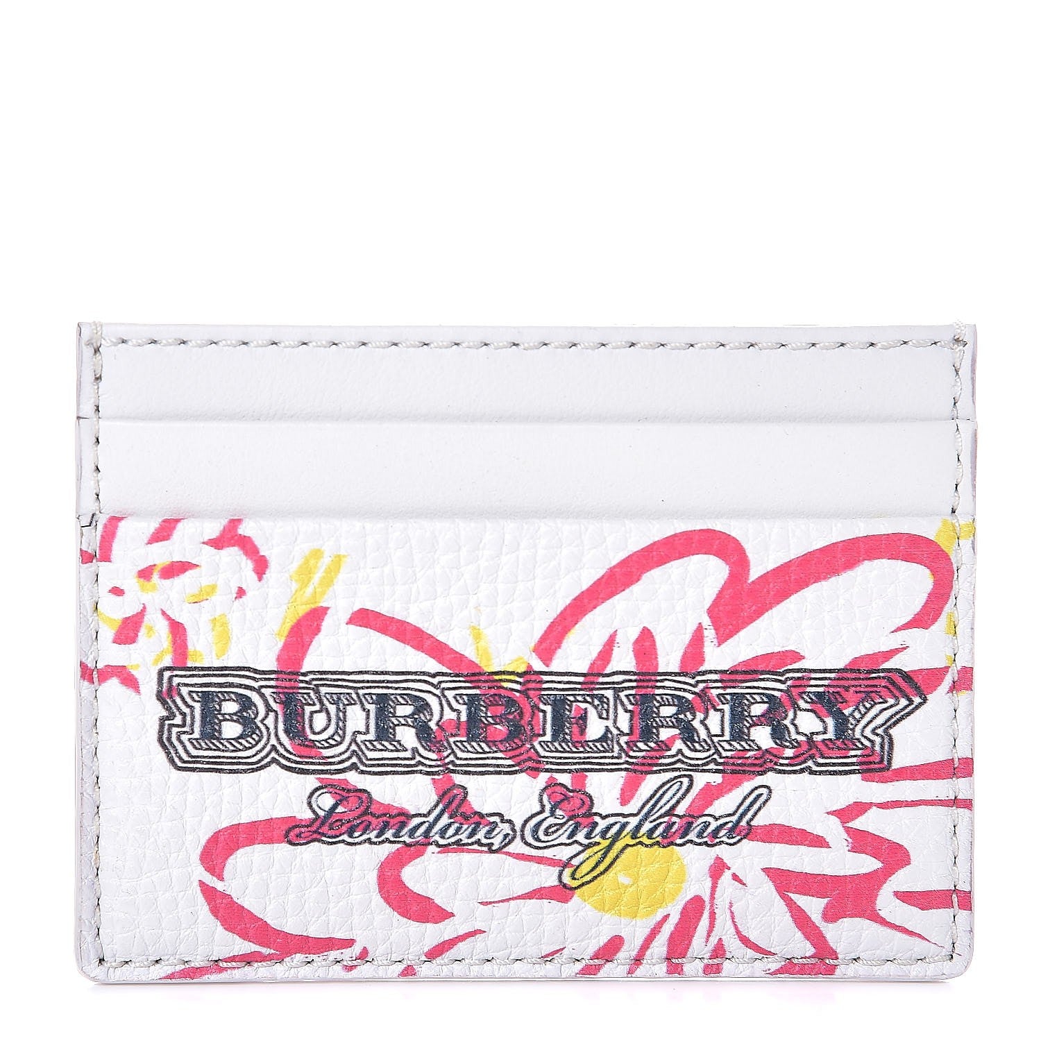 Burberry Grainy Calfskin Doodle Spring Card Case White 1 of 6