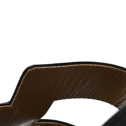 Hermes Box Calfskin Oran Sandals 38.5 Black 8 of 10