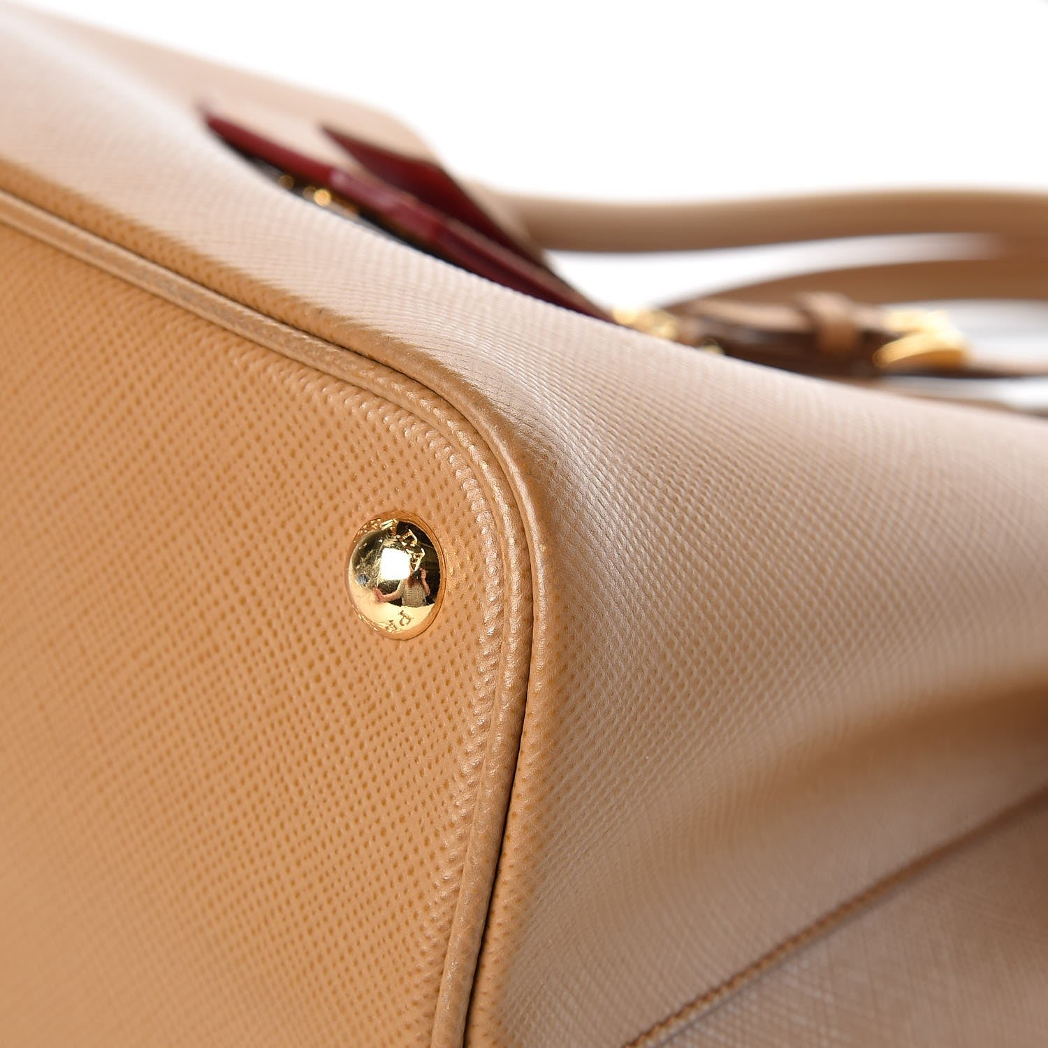 Prada Saffiano Cuir Medium Double Bag Caramel 10 of 13