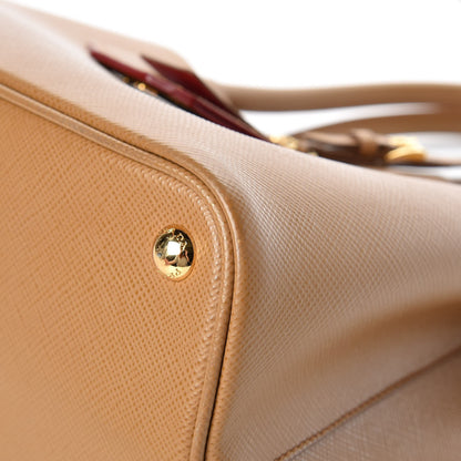 Prada Saffiano Cuir Medium Double Bag Caramel 10 of 13