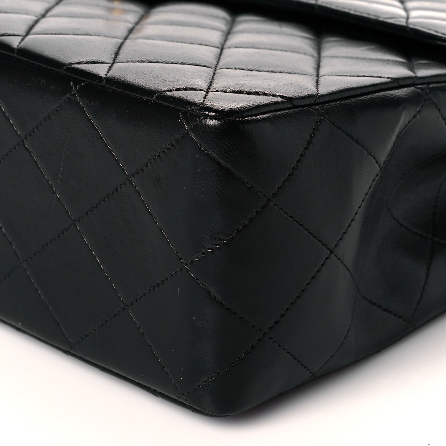 Lambskin Quilted Jumbo Single Flap Black