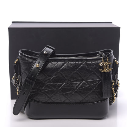 Chanel Aged Calfskin Quilted Small Gabrielle Hobo Black 11 of 11