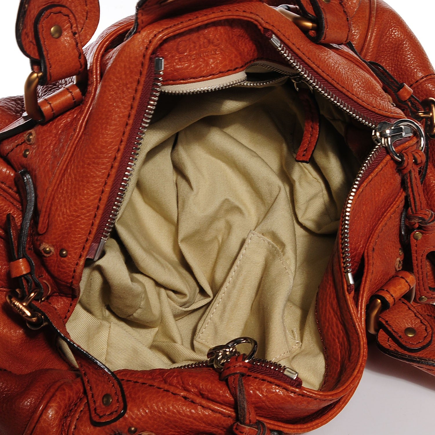 Chloe Calfskin Medium Paddington Satchel Whiskey 5 of 10