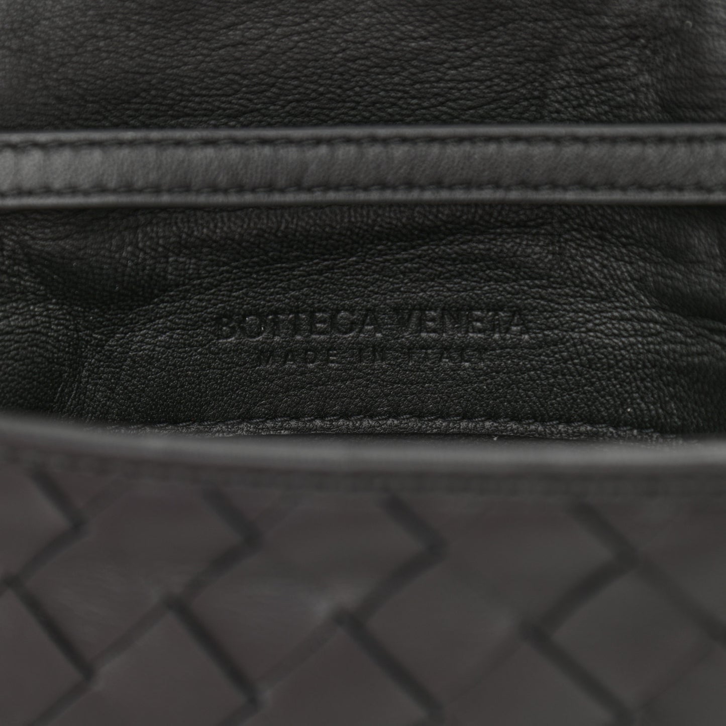 Nappa Intrecciato Crossbody Messenger Flap Black