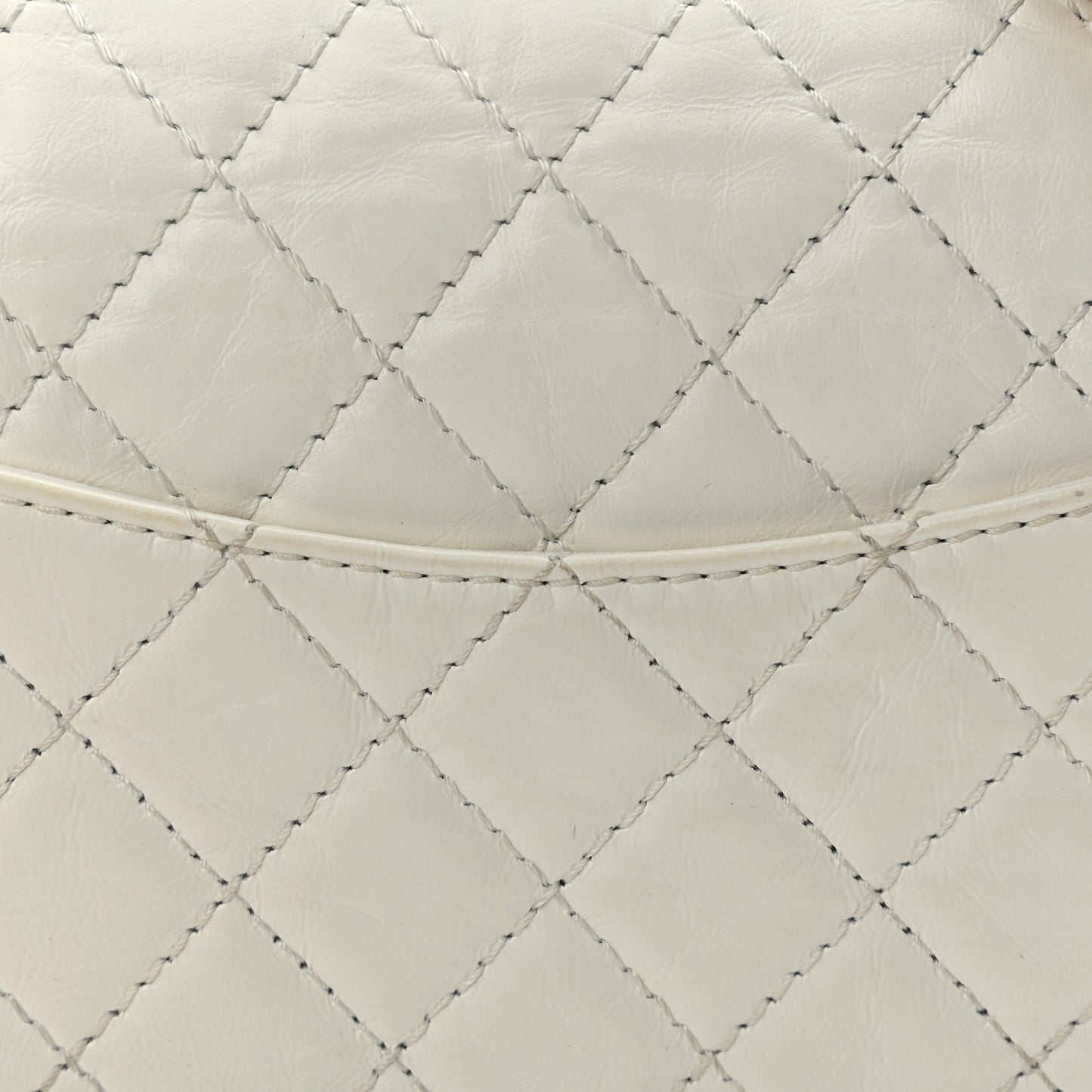 Aged Calfskin Quilted 2.55 Reissue Mini Flap White