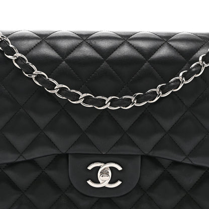 Chanel Lambskin Quilted Jumbo Double Flap Black 8 of 10