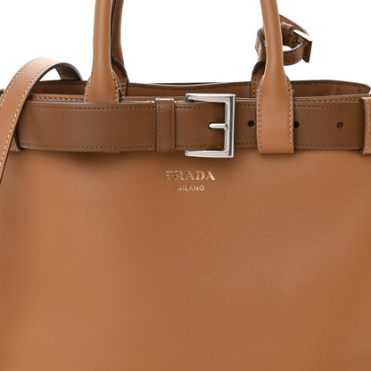 Prada Vitello Belted Tote Caramel 9 of 16