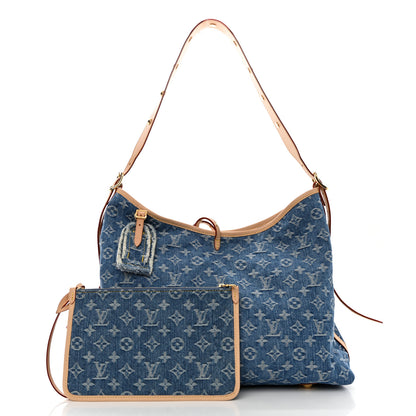 Louis Vuitton Monogram Denim CarryAll MM Blue 3 of 12
