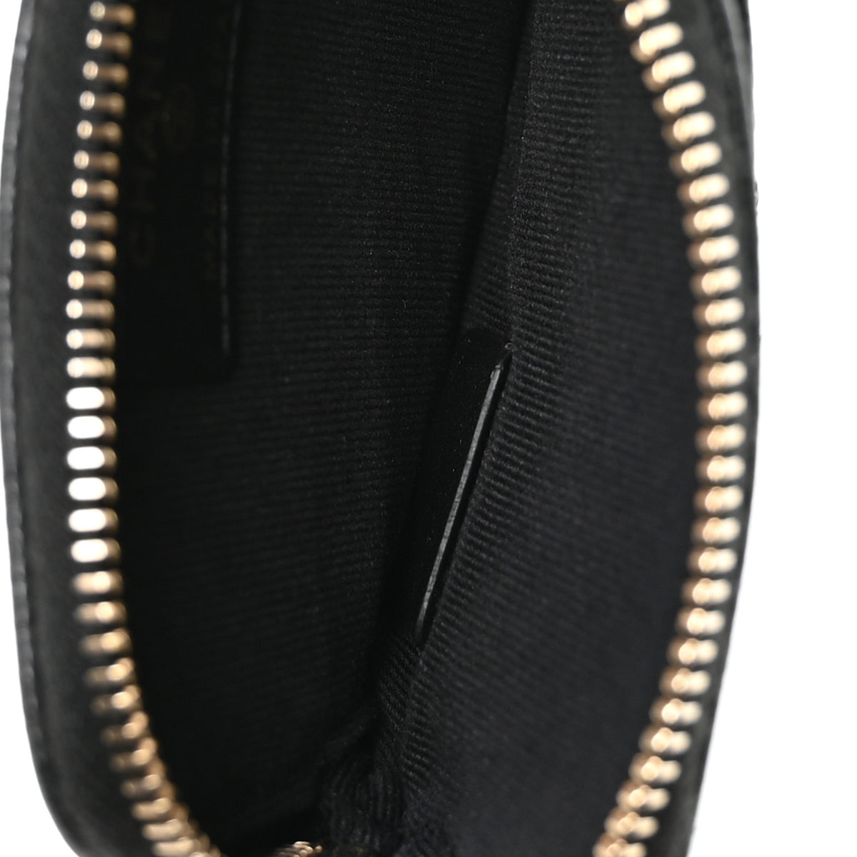Chanel Caviar Quilted Crystal Zip Card Holder Wallet Black 5 of 7