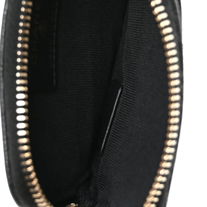 Chanel Caviar Quilted Crystal Zip Card Holder Wallet Black 5 of 7