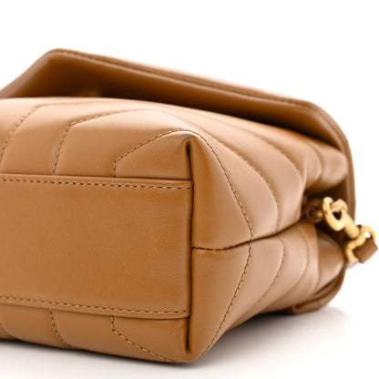 Saint Laurent Calfskin Y Quilted Monogram Toy Loulou Crossbody Bag Dark Natural 10 of 10