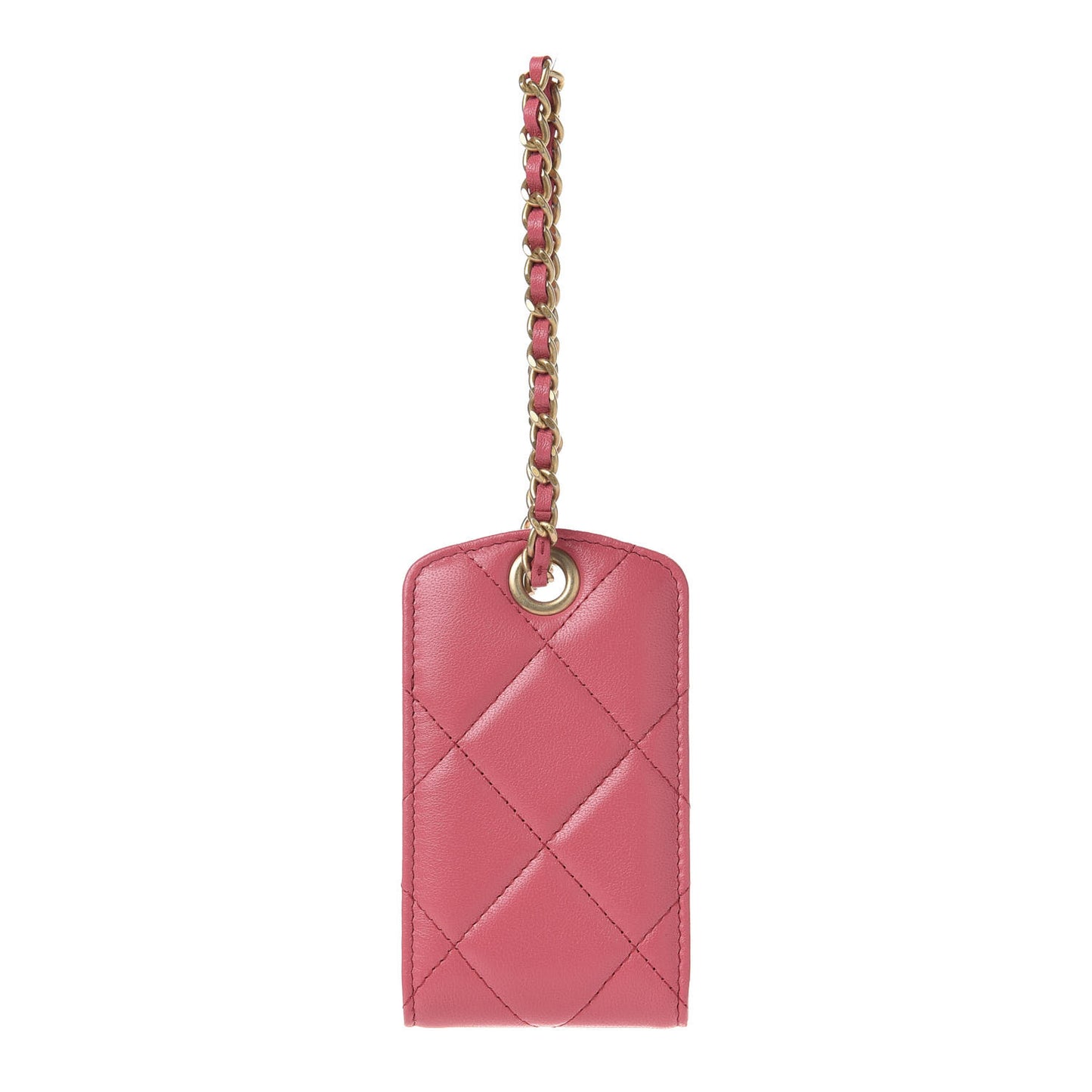 Lambskin Quilted 19 Luggage Tag Dark Pink