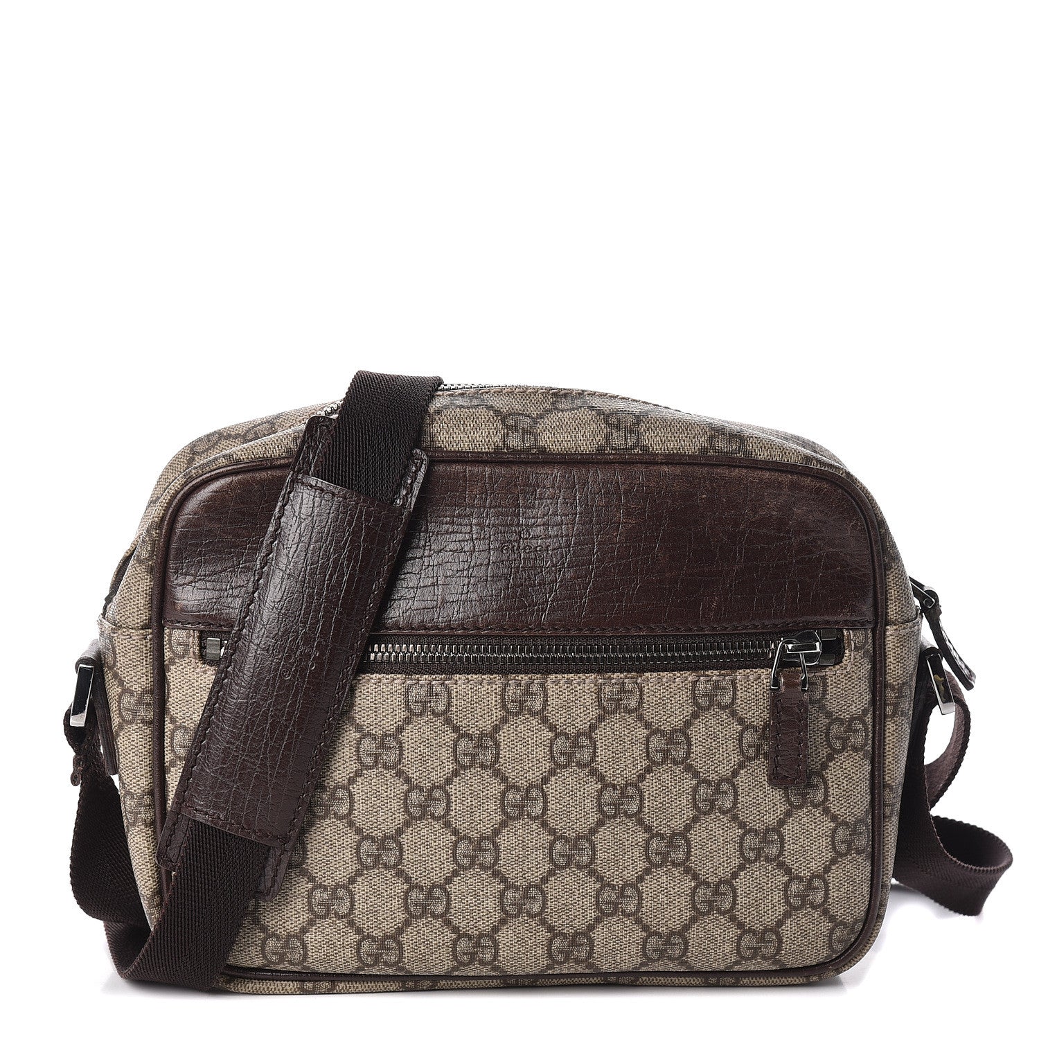 Gucci GG Plus Monogram Shoulder Bag Dark Brown 1 of 12